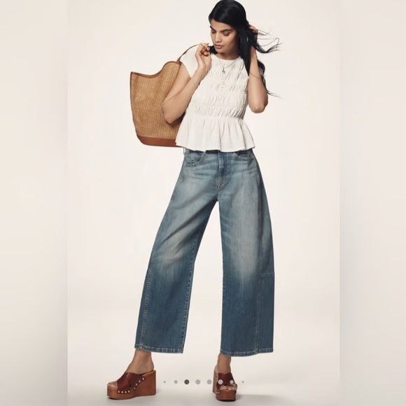 The Kenna Mid-rise Heritage Barrel Jeans by Pilcro /Anthropologie - Picture 2 of 6